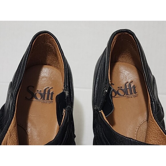 Sofft Womens Florina Leather Ankle Booties 8M Black 3.5" Heel Zipper 1056801 - Picture 7 of 9